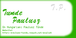 tunde paulusz business card